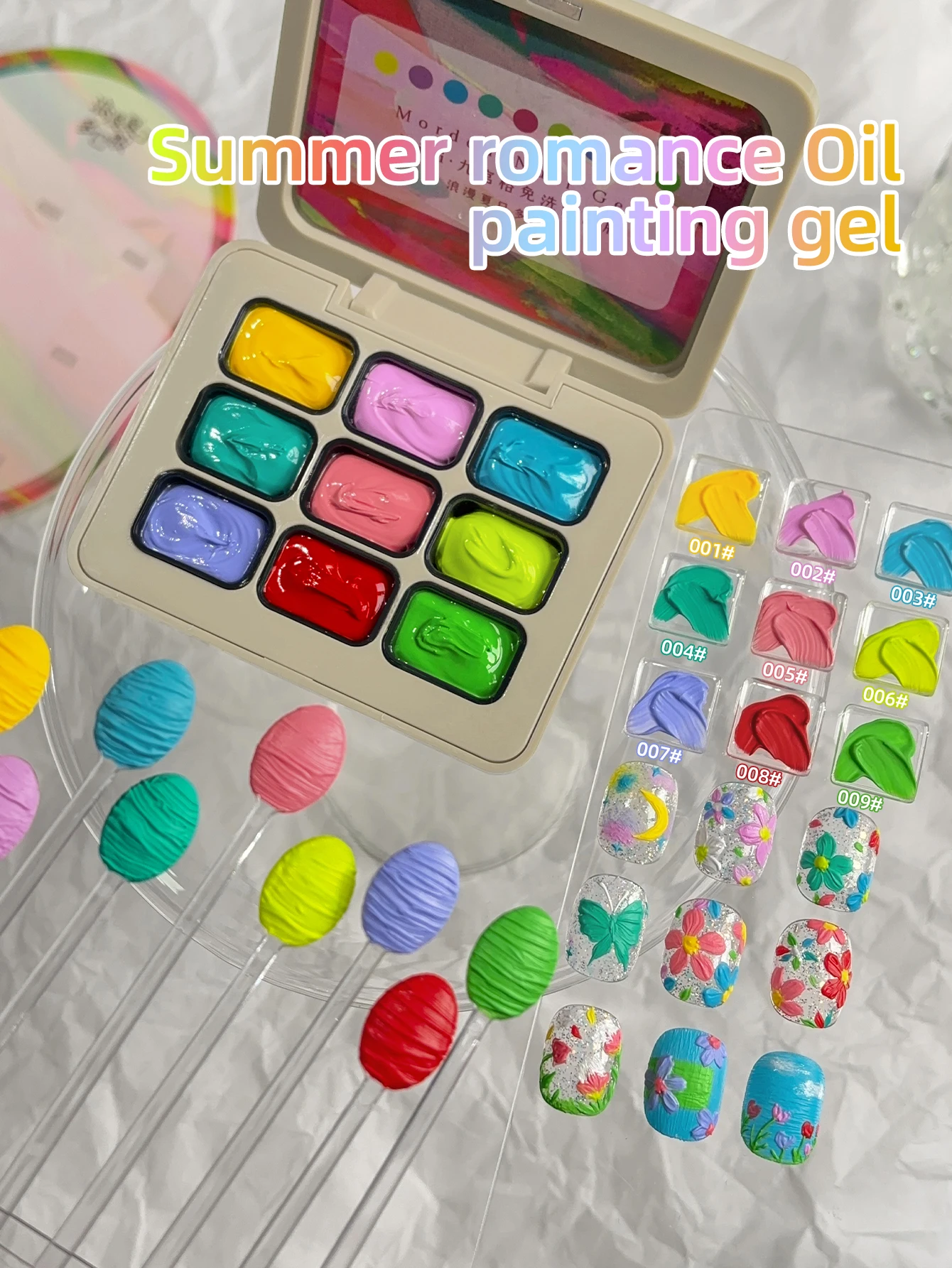 9 Colors Summer Romance Oil Painting Glue Dopamine Color Suits, Durable Solid Gel Oil-Lang Man Xia Ri Duo Ba An
9 Colors Summer Romance Oil Painting Glue Dopamine Color Suits, Durable Solid Gel Oil-Lang Man Xia Ri Duo Ba An