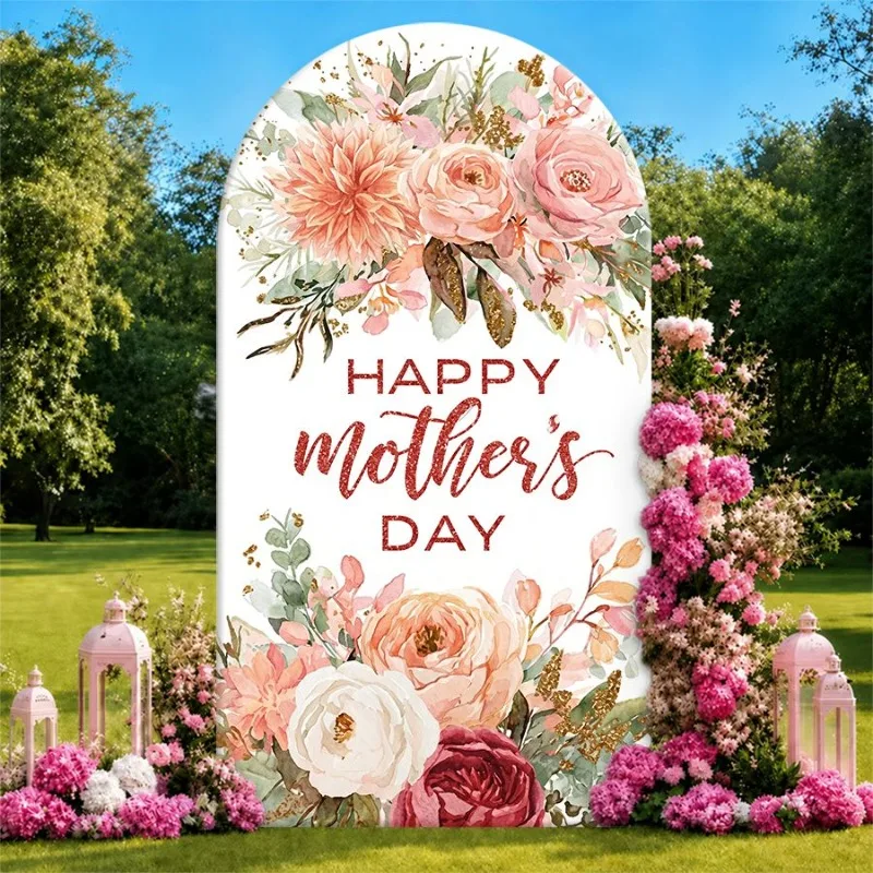 Single Side Arch Backdrop Cover Elegant Floral Mothers Day Background Banner with Pink Peach and White Roses for Wedding
Single Side Arch Backdrop Cover Elegant Floral Mothers Day Background Banner with Pink Peach and White Roses for Wedding