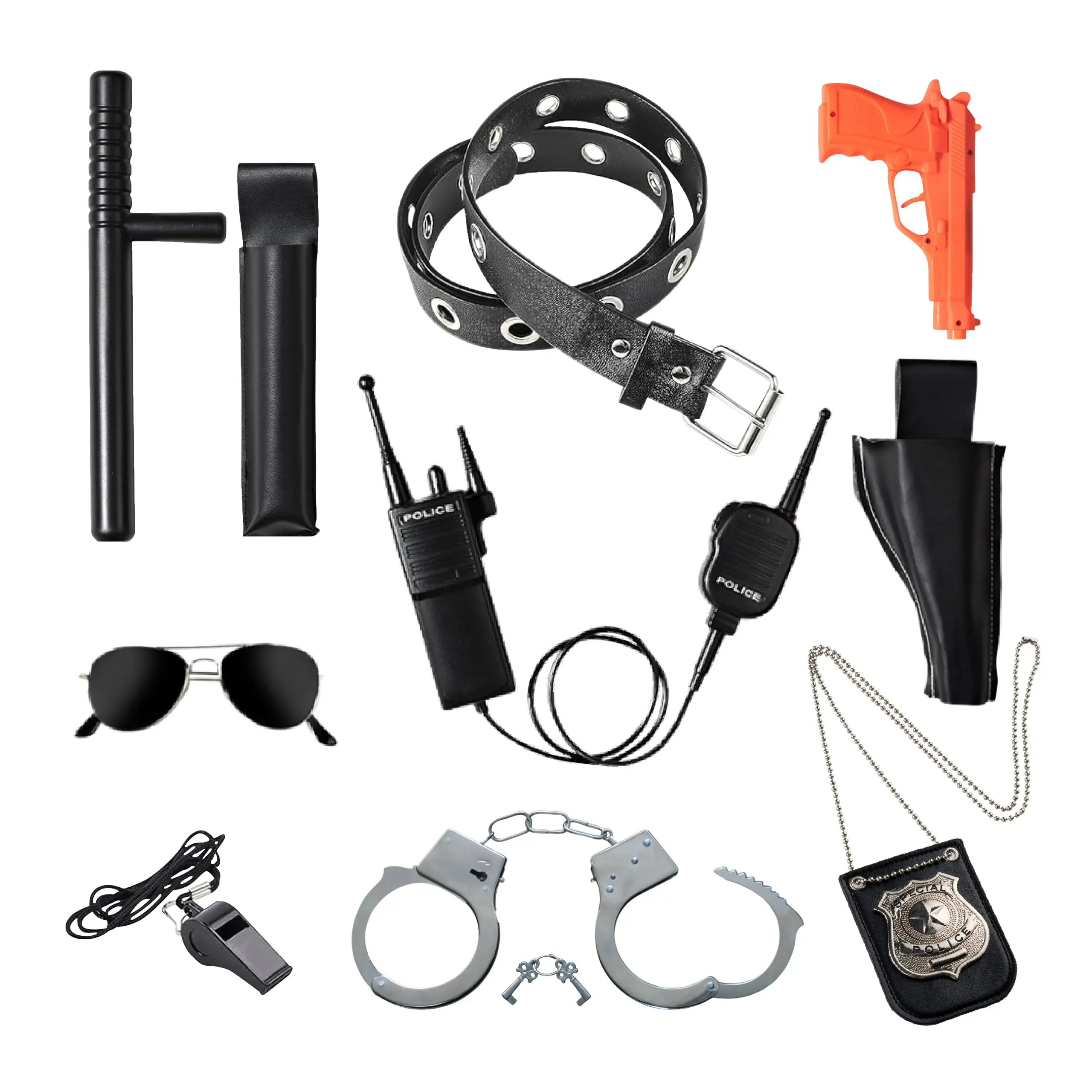 Police Officer Pretend Play Set 10-Piece Costume Accessories With Badge Belt Gun Handcuffs Halloween Role Play Kit For Ages 3–10
Police Officer Pretend Play Set 10-Piece Costume Accessories With Badge Belt Gun Handcuffs Halloween Role Play Kit For Ages 3–10