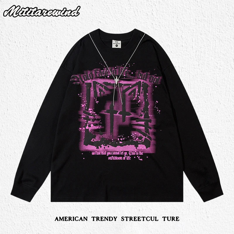 Spring Autumn Long Sleeve T Shirt Men Pure Cotton Black White Tops Tees With Necklace Hip Hop Streetwear Korean Fashion Tshirt
Spring Autumn Long Sleeve T Shirt Men Pure Cotton Black White Tops Tees With Necklace Hip Hop Streetwear Korean Fashion Tshirt