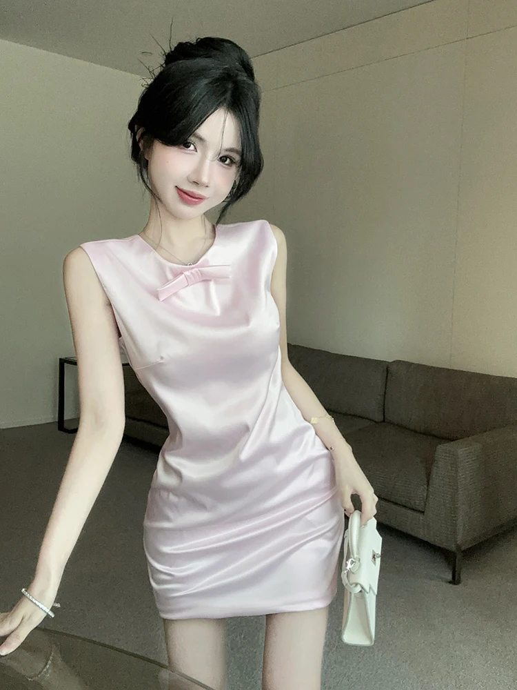 Sweet Style Pink Backless Slimming Dress Women's Summer New Sexy Splice Skirt Fashionable Elegant Hot Girl Clothing
Sweet Style Pink Backless Slimming Dress Women's Summer New Sexy Splice Skirt Fashionable Elegant Hot Girl Clothing