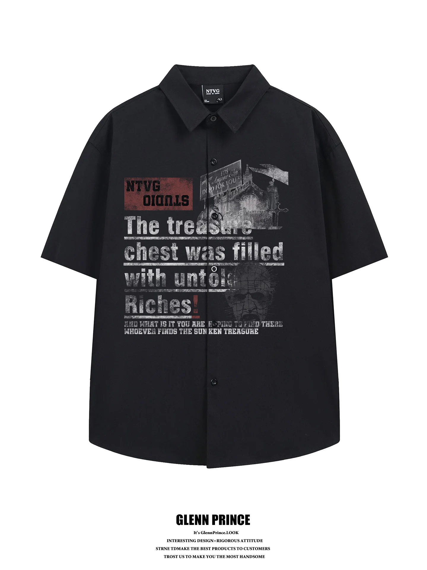 GPstudio American High Street Dark Style Print Short Sleeve Men's Oversize Loose Shirt Breathable Cotton Casual Summer Fashion
GPstudio American High Street Dark Style Print Short Sleeve Men's Oversize Loose Shirt Breathable Cotton Casual Summer Fashion