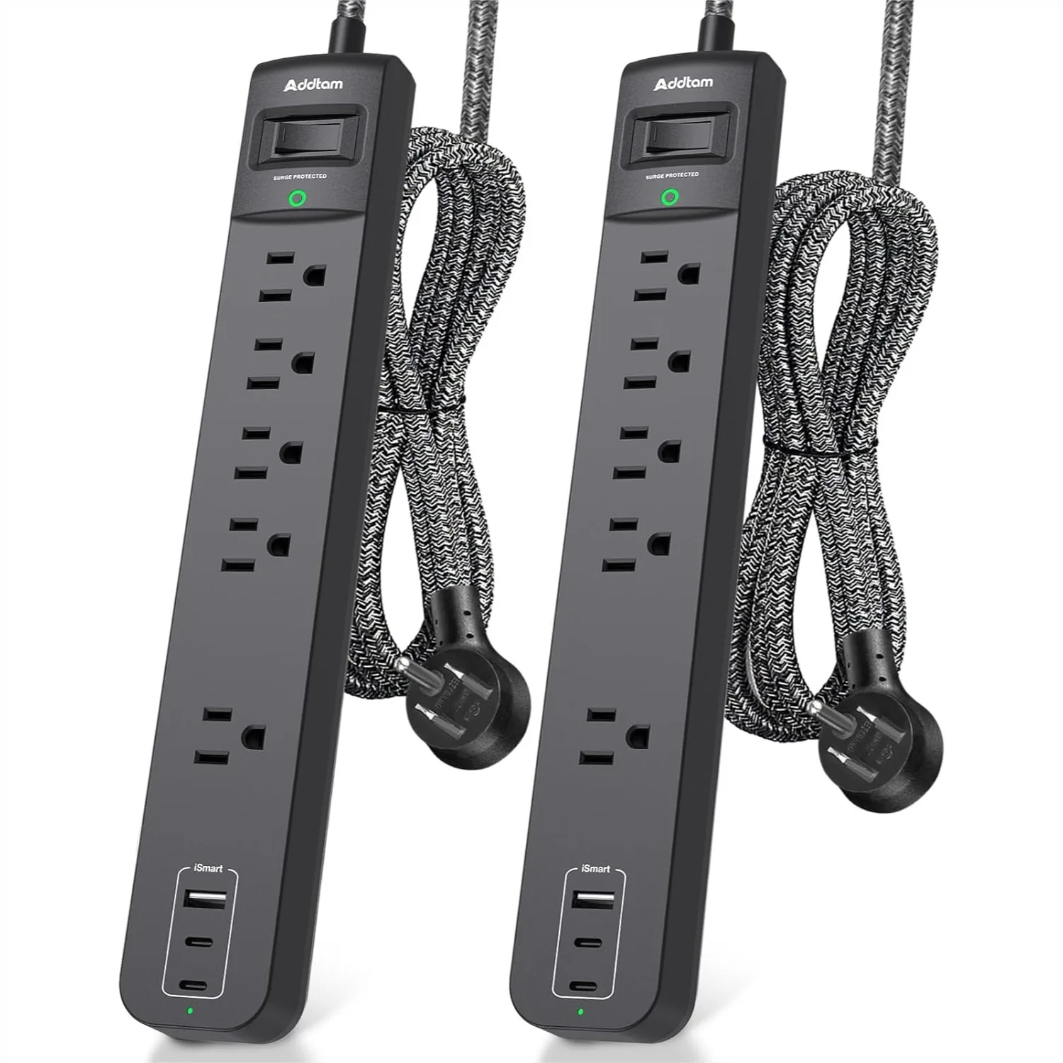 2 Pack Power Strip Surge Protector 5 Outlets 3 USB Charging Ports 6Ft Braided Cord Flat Plug Overload Protection Wall Mount for
2 Pack Power Strip Surge Protector 5 Outlets 3 USB Charging Ports 6Ft Braided Cord Flat Plug Overload Protection Wall Mount for