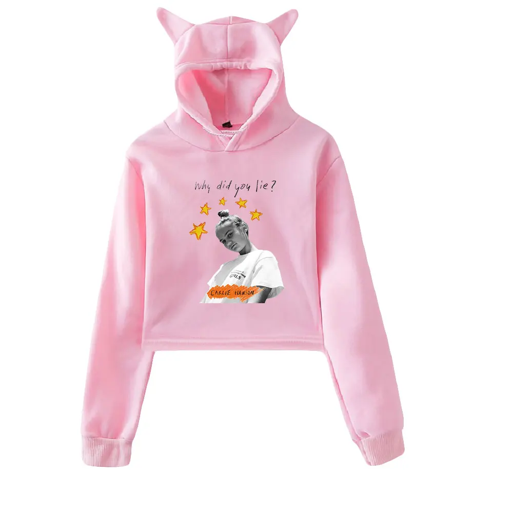 Пуловер Carlie Hanson Merch, толстовка с кошачьими ушками поп-певицы, свитшоты с длинным рукавом, Женский кроп-топ, женская одежда
Пуловер Carlie Hanson Merch, толстовка с кошачьими ушками поп-певицы, свитшоты с длинным рукавом, Женский кроп-топ, женская одежда