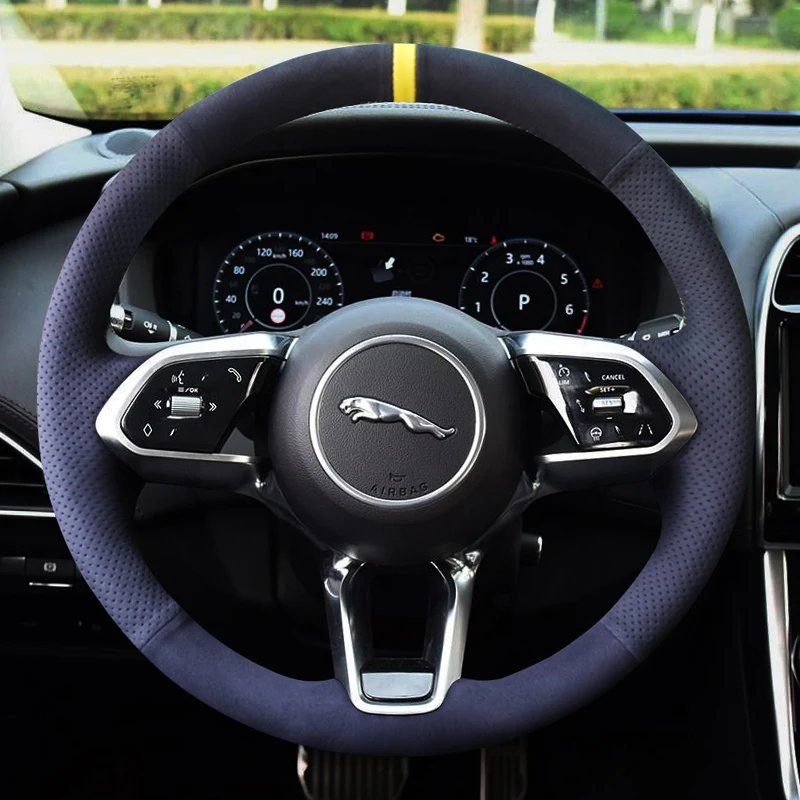 DIY Hand Sewing Car Steering Wheel Handle Cover For Jaguar XJ XEL F-PACE XFL E-PACE XF Suede Interior Accessories
DIY Hand Sewing Car Steering Wheel Handle Cover For Jaguar XJ XEL F-PACE XFL E-PACE XF Suede Interior Accessories