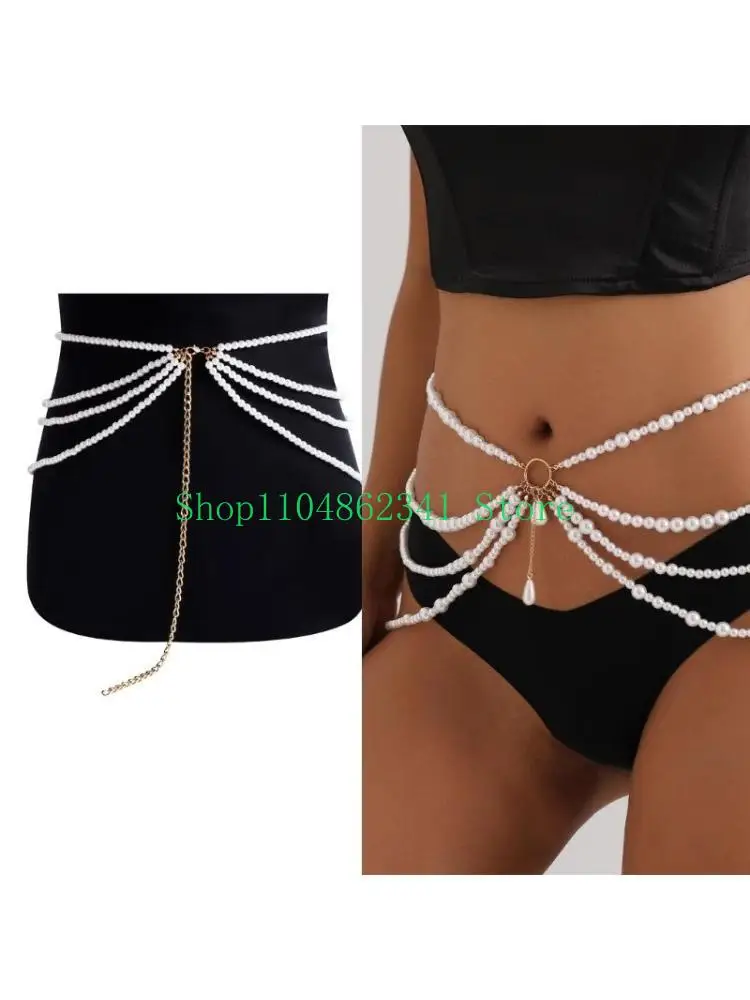 652F ElegantWaist Chain Multilayer Pearls Charm for Beach Outfit Fashion Accessory
652F ElegantWaist Chain Multilayer Pearls Charm for Beach Outfit Fashion Accessory