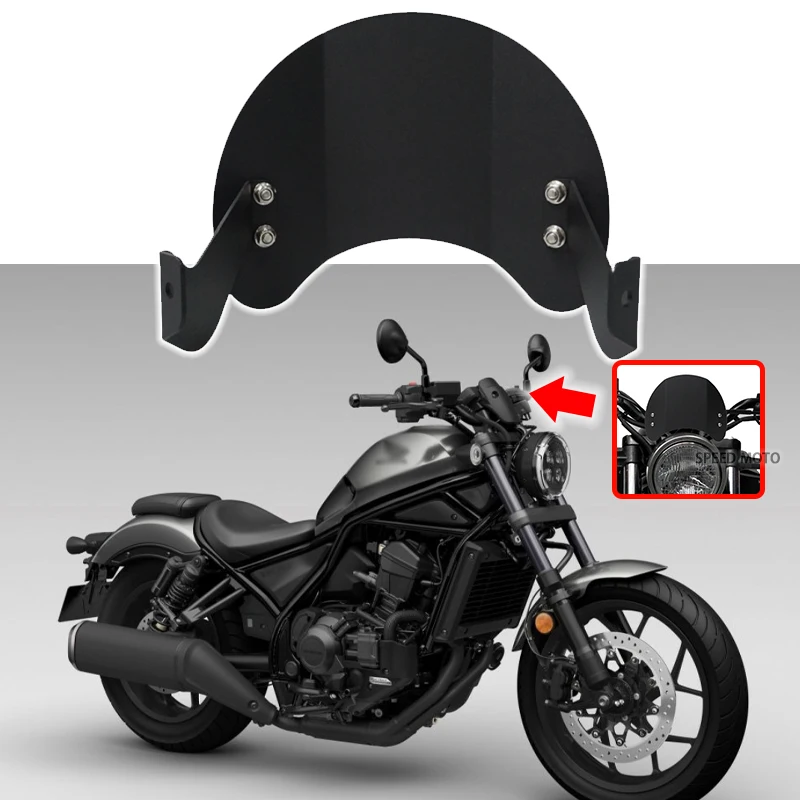 For Honda Rebel 300 REBEL 500 CMX300 CMX500 2017-2022 Motorbike Windscreen Windshield Wind Deflector Shield Screen Visor Glass
For Honda Rebel 300 REBEL 500 CMX300 CMX500 2017-2022 Motorbike Windscreen Windshield Wind Deflector Shield Screen Visor Glass