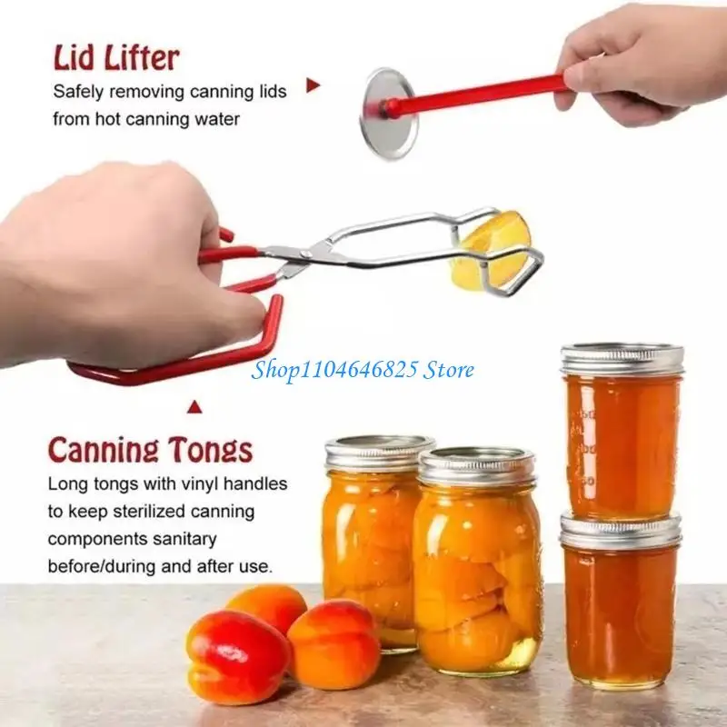 6-Piece Canning Lifter Set with Jar Tongs & Basket - Stainless Steel Kitchen Utensils for Boiling, Preserving, Pickling 
6-Piece Canning Lifter Set with Jar Tongs & Basket - Stainless Steel Kitchen Utensils for Boiling, Preserving, Pickling