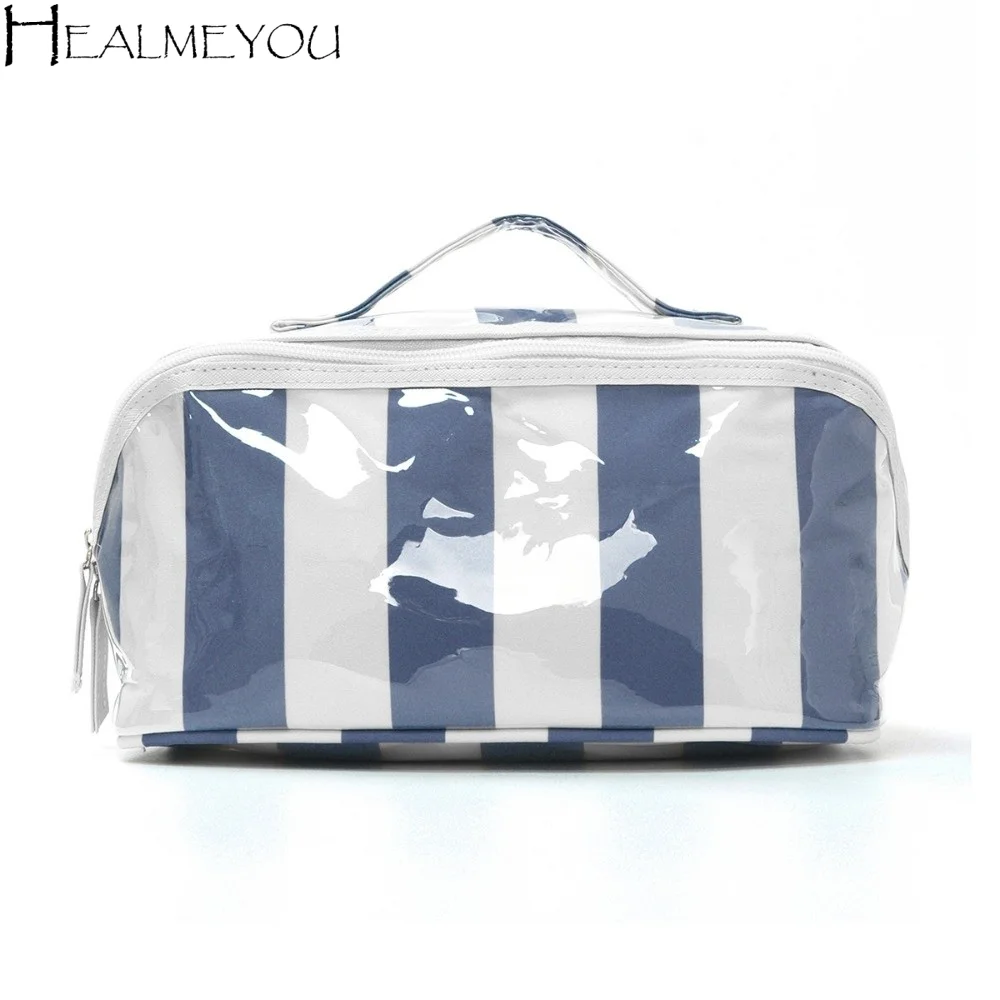 Durable Striped Cosmetic Bag Contrast Color Large Capacity PVC Makeup Organizer Multipurpose Storage Compact Size
Durable Striped Cosmetic Bag Contrast Color Large Capacity PVC Makeup Organizer Multipurpose Storage Compact Size