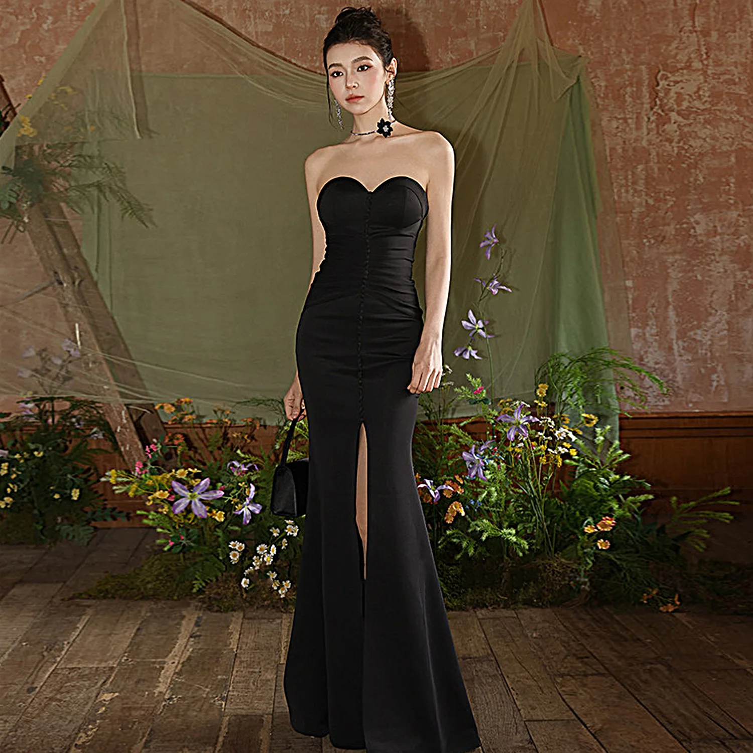 Evening Dress Women's Summer Elegant Lady Light Luxury High-End Host Slim-Fit Sheath Chest-Wrapped Long Dress
Evening Dress Women's Summer Elegant Lady Light Luxury High-End Host Slim-Fit Sheath Chest-Wrapped Long Dress