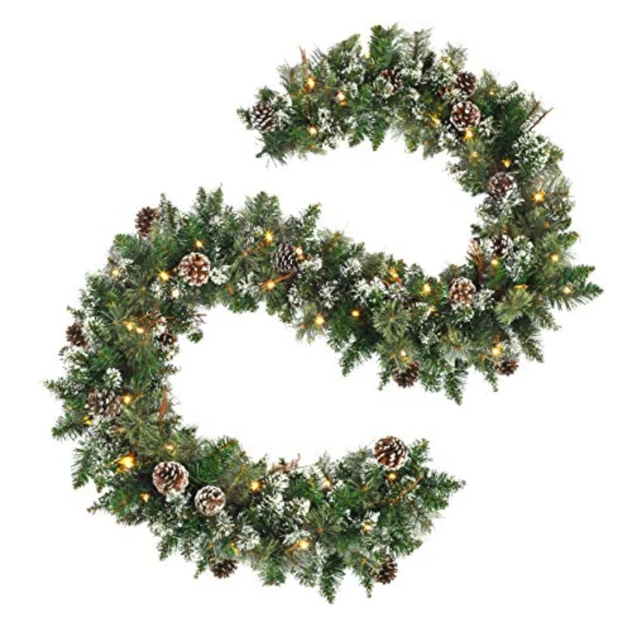 9 Feet Prelit Christmas Garland with Artificial Snowy Garland for Christmas 50 LED Battery Operated Warm Lights and Timer Xmas
9 Feet Prelit Christmas Garland with Artificial Snowy Garland for Christmas 50 LED Battery Operated Warm Lights and Timer Xmas