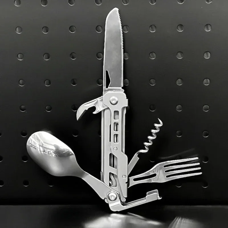 Outdoor camping portable tableware, knife, fork, spoon, bottle opener, travel set, outdoor multifunctional folding tableware
Outdoor camping portable tableware, knife, fork, spoon, bottle opener, travel set, outdoor multifunctional folding tableware
