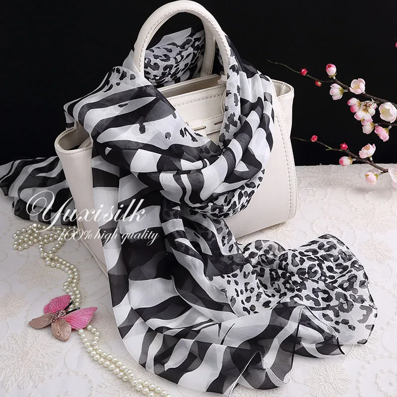 High Quality Black and White Zebra Leopard Print Summer Silk Long Scarf Shawl Women's Spring, Autumn Winter
High Quality Black and White Zebra Leopard Print Summer Silk Long Scarf Shawl Women's Spring, Autumn Winter