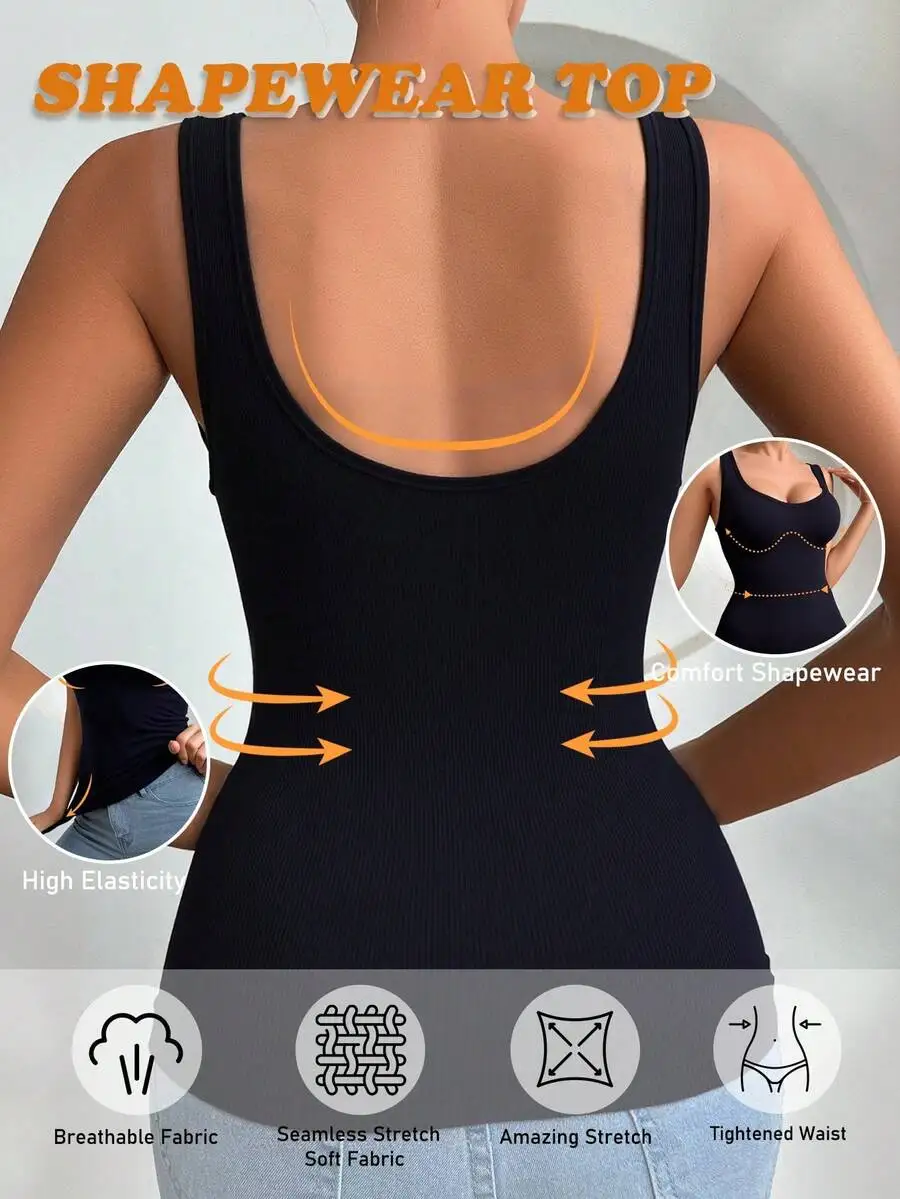 Women Seamless Shapewear Tank Top High Elasticity Comfortable Sports Camisole
Women Seamless Shapewear Tank Top High Elasticity Comfortable Sports Camisole