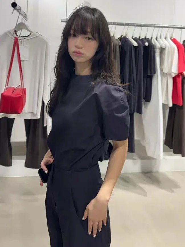 Slimming Effect Short Sleeve Bubble Sleeve Shirt Women's round Neck Casual Commute Korean Style Cotton Shirt Cotton Polyester...
Slimming Effect Short Sleeve Bubble Sleeve Shirt Women's round Neck Casual Commute Korean Style Cotton Shirt Cotton Polyester...
