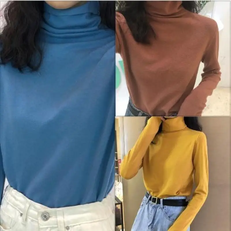 Korean Fleece High Neck Pullover Women Solid Color Elastic Slim Long Sleeves Bottoming Shirt
Korean Fleece High Neck Pullover Women Solid Color Elastic Slim Long Sleeves Bottoming Shirt