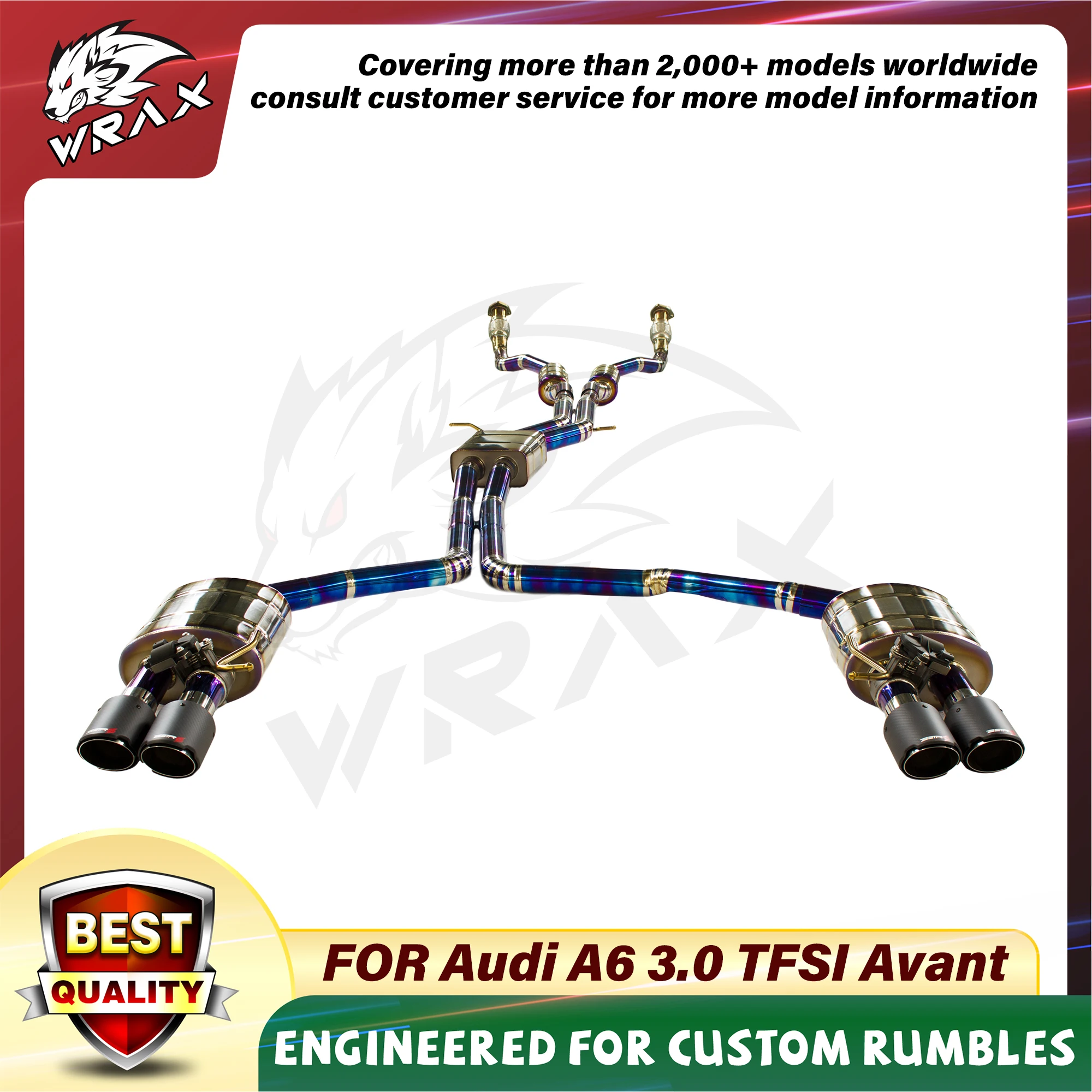 WRAX Titanium Exhaust For Audi A6 3.0 TFSI Avant Catback High Performance Exhaust System Tail Performance Muffler
WRAX Titanium Exhaust For Audi A6 3.0 TFSI Avant Catback High Performance Exhaust System Tail Performance Muffler