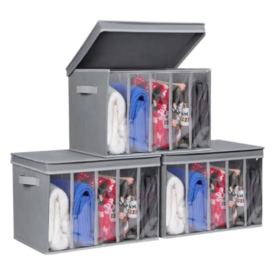 Upgraded Sweater Storage for Closet with Lids and Support Boards Large Sweater Organizer for Closet with 5 Grids Divider Wardro
Upgraded Sweater Storage for Closet with Lids and Support Boards Large Sweater Organizer for Closet with 5 Grids Divider Wardro