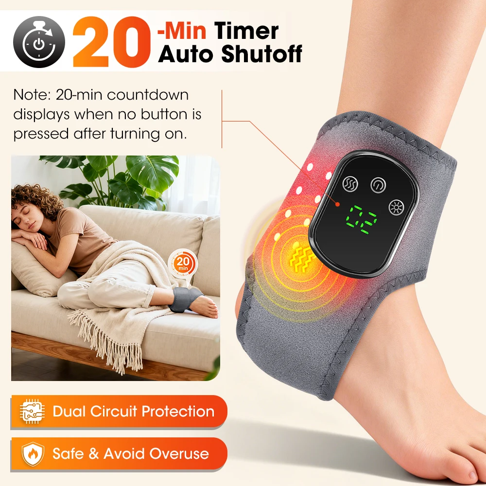 Electric Ankle Wrap Heating Pad Hot Compress Vibration Ankle Massager 5 Levels Heating 3 Vibration Foot Brace Ankle Guard
Electric Ankle Wrap Heating Pad Hot Compress Vibration Ankle Massager 5 Levels Heating 3 Vibration Foot Brace Ankle Guard