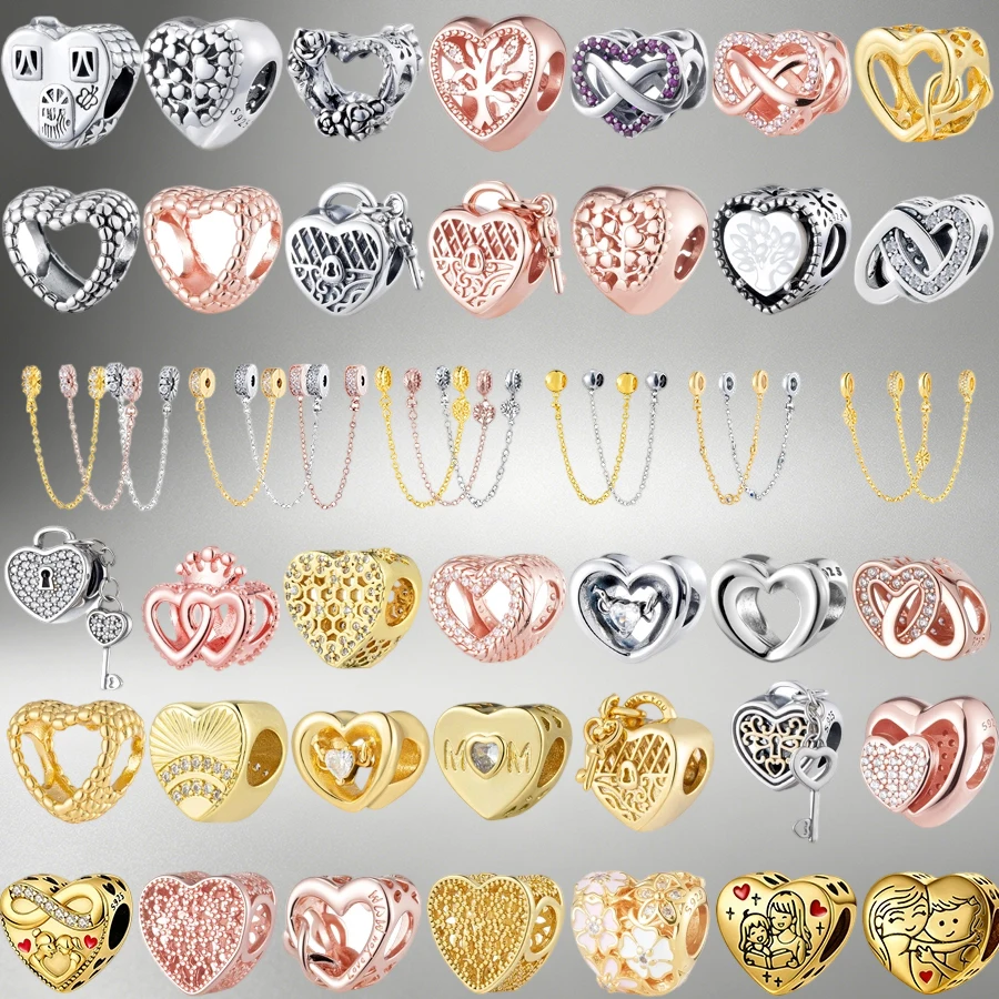 Hot Sale Heart Charms Beads Fit Original Bracelets,Silver/Rose Gold/Gilding Safety Chain Charms,DIY Women Jewelry Making Gifts.
Hot Sale Heart Charms Beads Fit Original Bracelets,Silver/Rose Gold/Gilding Safety Chain Charms,DIY Women Jewelry Making Gifts.