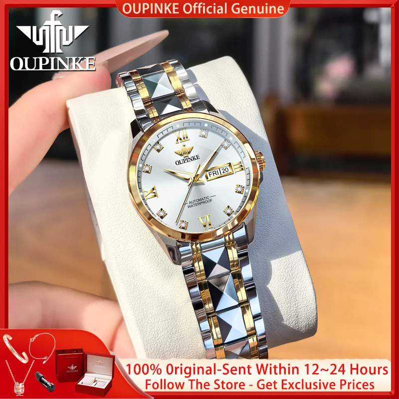 OUPINKE 3262 Luxury Women Automatic Mechanical Watch Classic Diamond Roman Scale Sapphire Mirror Bracelet Dress Watch Women Gift
OUPINKE 3262 Luxury Women Automatic Mechanical Watch Classic Diamond Roman Scale Sapphire Mirror Bracelet Dress Watch Women Gift