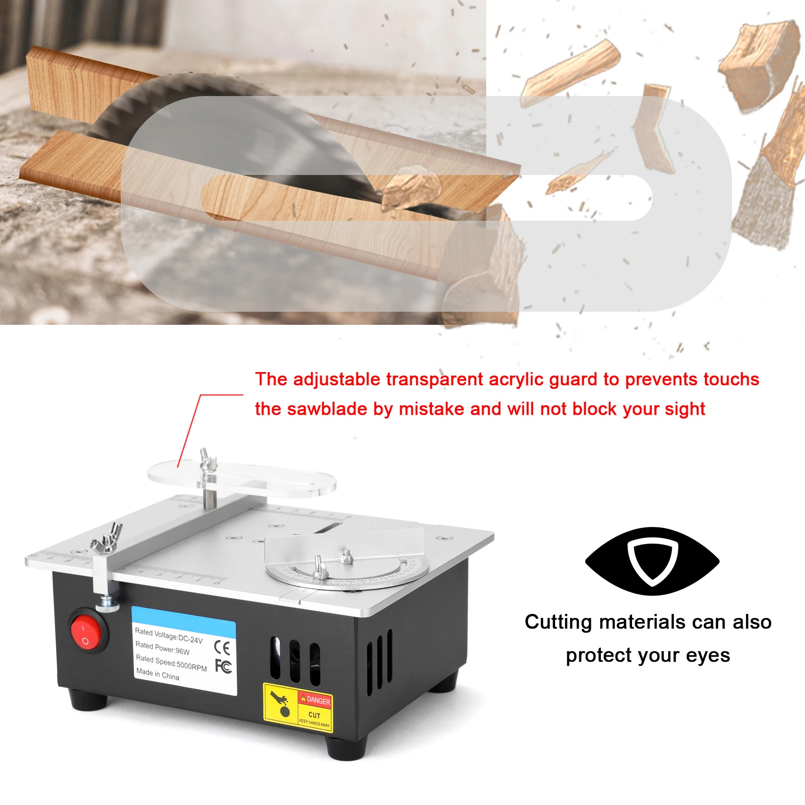 5000RPM Mini Electric Table Saw 7 Speed 96W Household Bench Saw DIY Cutting Machine 14mm Cutting Depth Woodworking Circular Saw
5000RPM Mini Electric Table Saw 7 Speed 96W Household Bench Saw DIY Cutting Machine 14mm Cutting Depth Woodworking Circular Saw