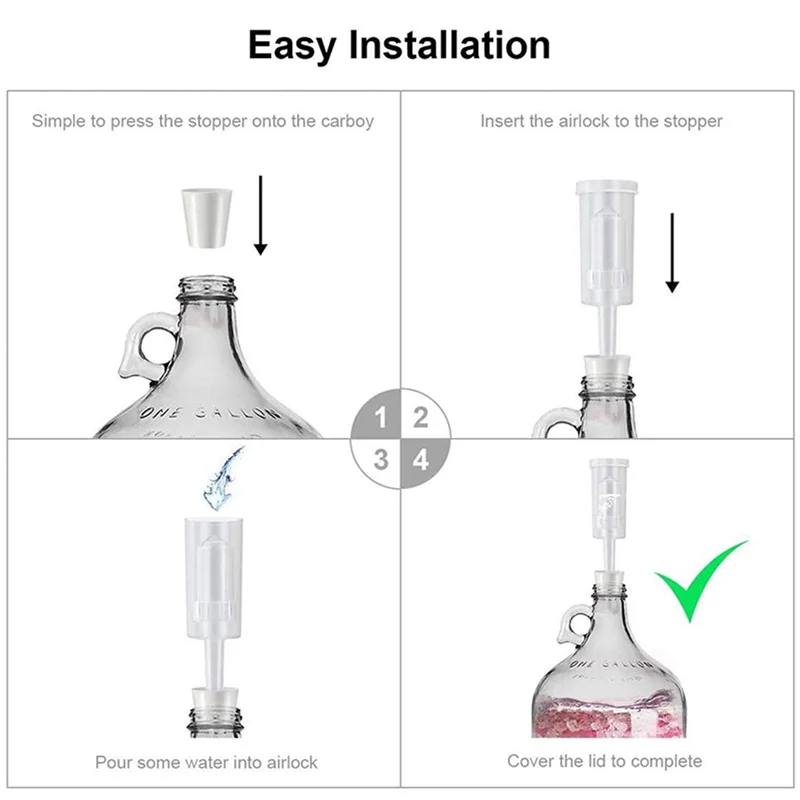 ABSS-25 Pack Exhaust Seal Valve With Rubber Airlock Stopper Twin Airlock For Wine Making, Beer Brewing Glass Carboy Fermenter
ABSS-25 Pack Exhaust Seal Valve With Rubber Airlock Stopper Twin Airlock For Wine Making, Beer Brewing Glass Carboy Fermenter