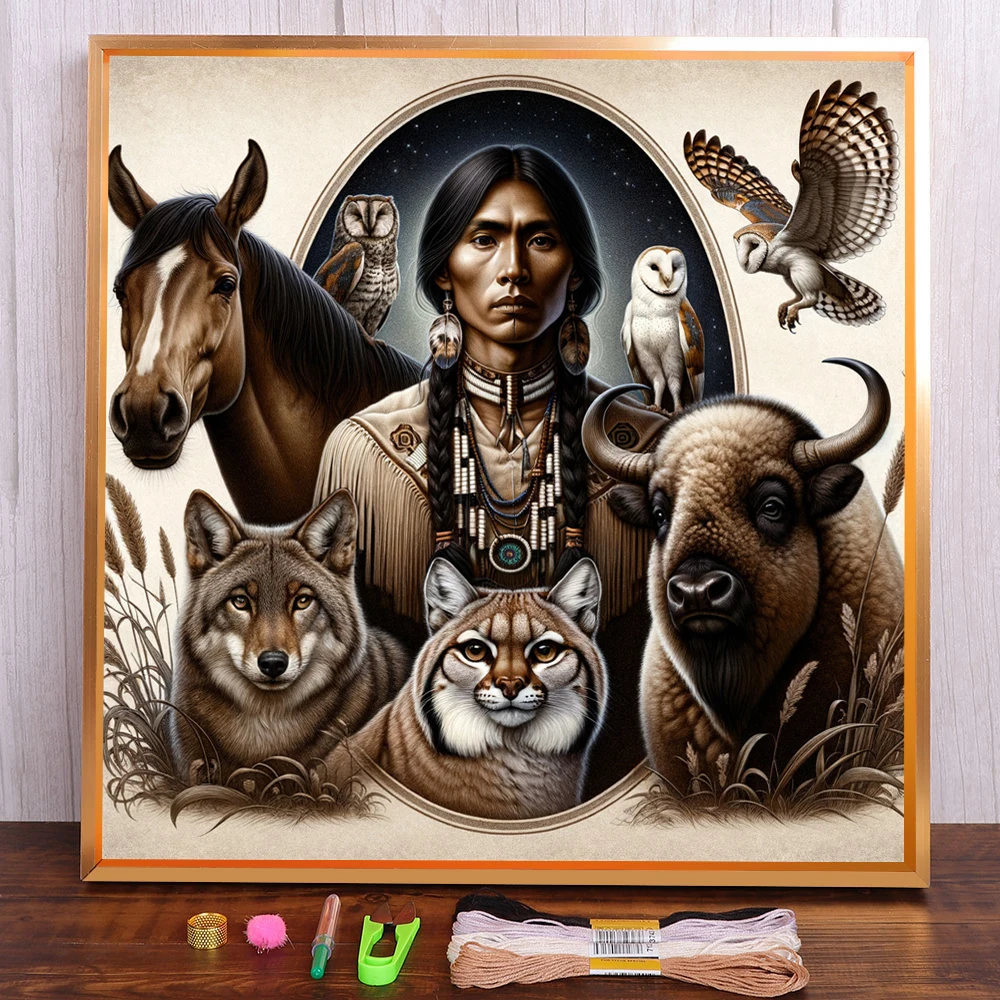 Portrait Indians Pre-Printed 11CT Cross-Stitch Patterns Embroidery Sewing Painting Knitting Handiwork Counted Wholesale Floss
Portrait Indians Pre-Printed 11CT Cross-Stitch Patterns Embroidery Sewing Painting Knitting Handiwork Counted Wholesale Floss