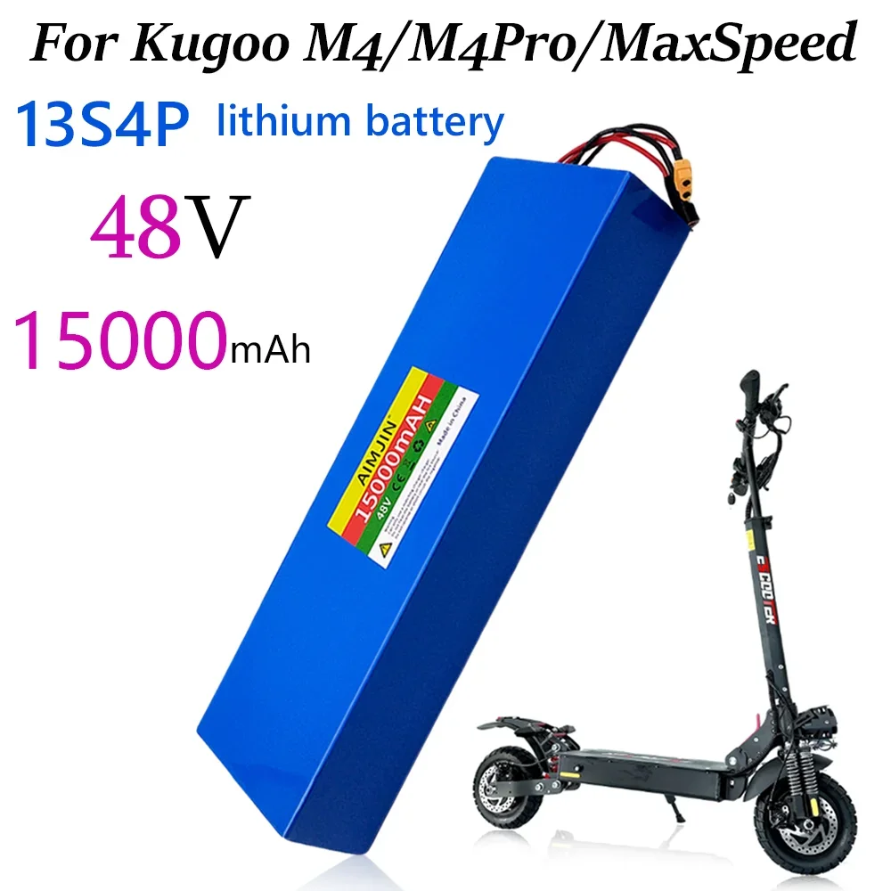 For Kugoo M4/M4Pro/MaxSpeed 15000mAh battery pack electric scooter 48V 13S4P 18650 battery pack built in BMS
For Kugoo M4/M4Pro/MaxSpeed 15000mAh battery pack electric scooter 48V 13S4P 18650 battery pack built in BMS