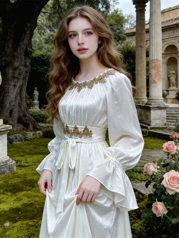 118cm Bust Spring Summer Maxi Dresses Women Original Vintage Court Style White Greek Goddess Dress Elegant Brithday Party Dress
118cm Bust Spring Summer Maxi Dresses Women Original Vintage Court Style White Greek Goddess Dress Elegant Brithday Party Dress