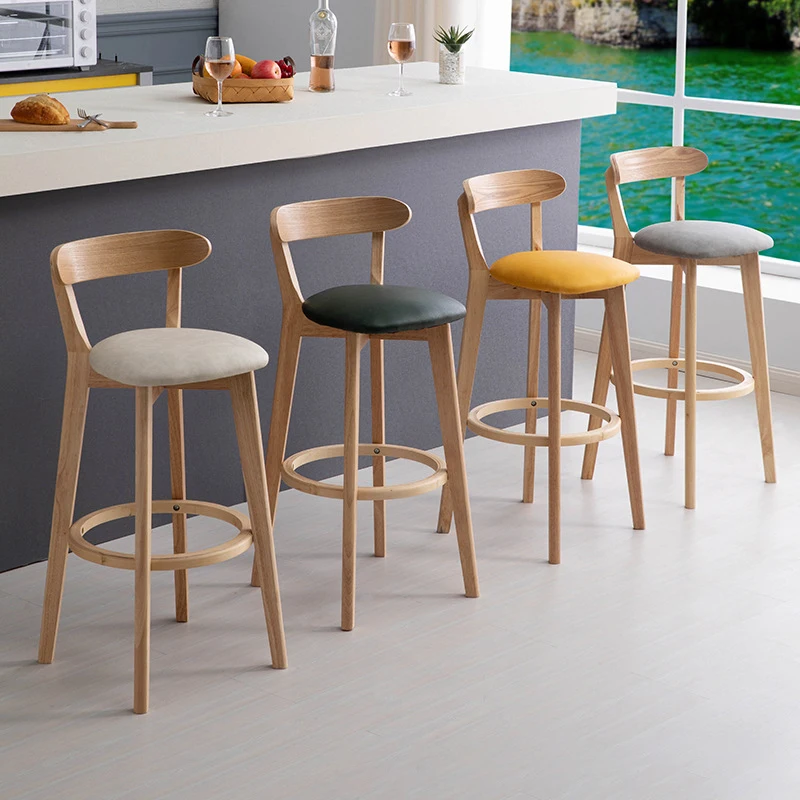 Hot Sale Cheap Bar Counter Stool Ash Solid Wood Modern Stool for Kitchen Leather Round Dining Chairs Bar Furniture
Hot Sale Cheap Bar Counter Stool Ash Solid Wood Modern Stool for Kitchen Leather Round Dining Chairs Bar Furniture