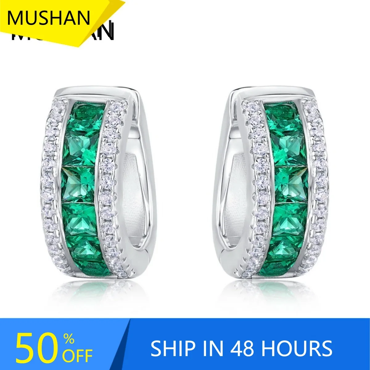 MUSHAN Jewelry Women 925 Sterling Silver Stud Earrings Lab Grown Emerald Earrings Stud Ear Pin Fine Jewelry GRC Certificated
MUSHAN Jewelry Women 925 Sterling Silver Stud Earrings Lab Grown Emerald Earrings Stud Ear Pin Fine Jewelry GRC Certificated
