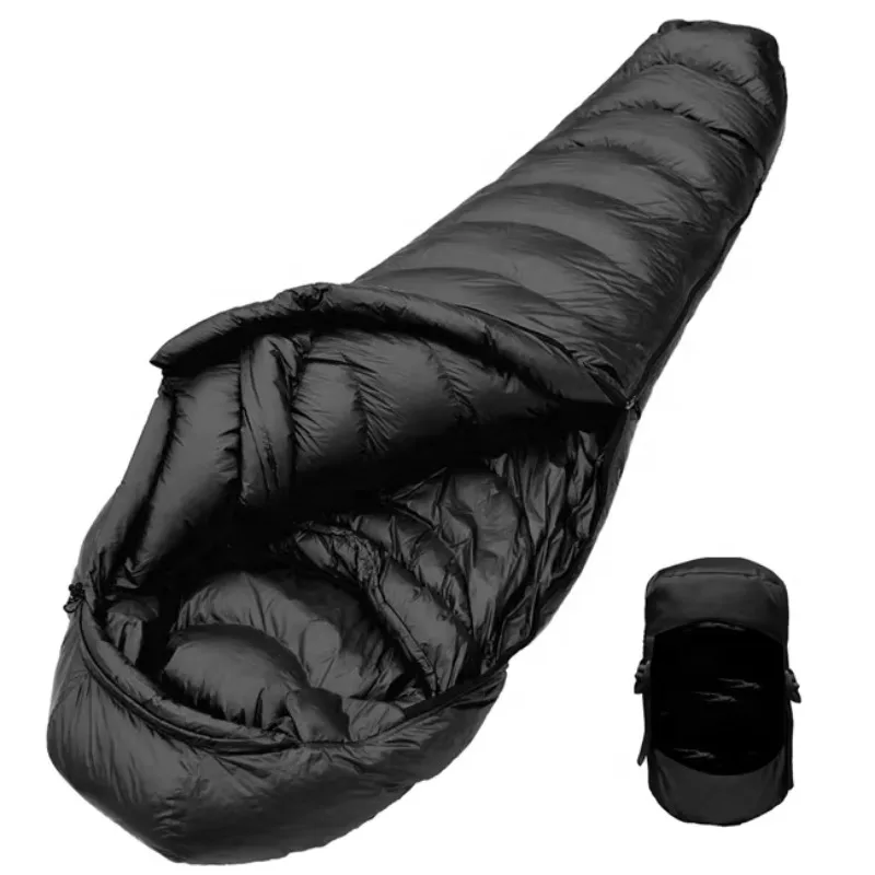 High Quality Outdoor Camping Hiking Waterproof White Duck Down Mummy Sleeping Bag Gear for Cold Weather Winter
High Quality Outdoor Camping Hiking Waterproof White Duck Down Mummy Sleeping Bag Gear for Cold Weather Winter