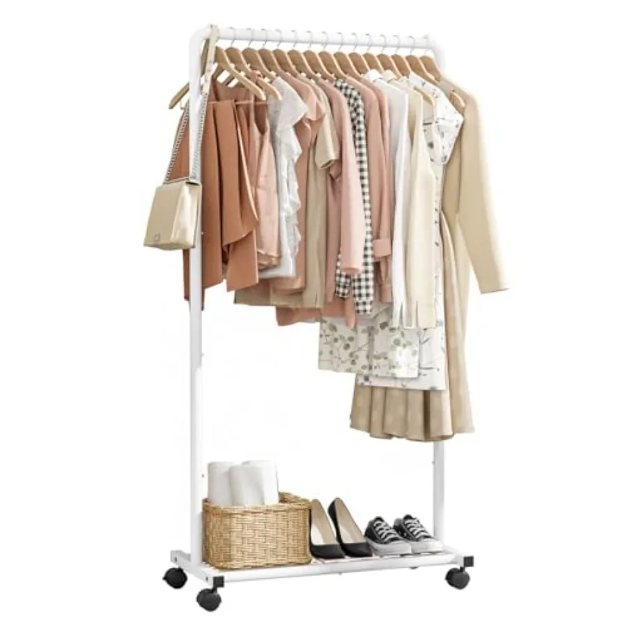 Clothes Rack - Clothing Rack with Storage Mesh Shelf and Casters Heavy-Duty Metal Clothing Rack for Hanging Clothes Dresses Coa
Clothes Rack - Clothing Rack with Storage Mesh Shelf and Casters Heavy-Duty Metal Clothing Rack for Hanging Clothes Dresses Coa