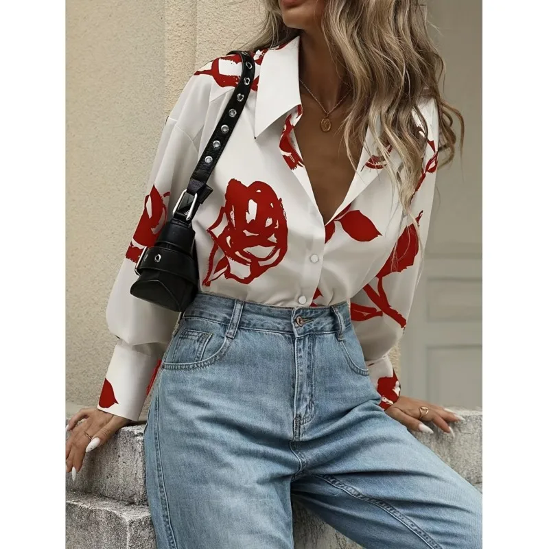 Fashion Rose Floral Print Women Shirt 2025 Autumn New Long Sleeve Loose Caual Vacation Style Blouse Cardigan Tops
Fashion Rose Floral Print Women Shirt 2025 Autumn New Long Sleeve Loose Caual Vacation Style Blouse Cardigan Tops