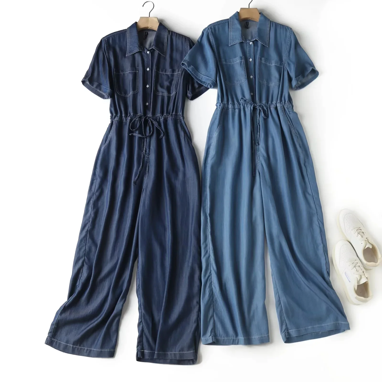 Japanese Vintage Mori Girl Lace Up Waist Denim Wide Leg Jumpsuit Women Turn Down Collar Short Sleeve Casual Loose Jeans Jumpsuit
Japanese Vintage Mori Girl Lace Up Waist Denim Wide Leg Jumpsuit Women Turn Down Collar Short Sleeve Casual Loose Jeans Jumpsuit