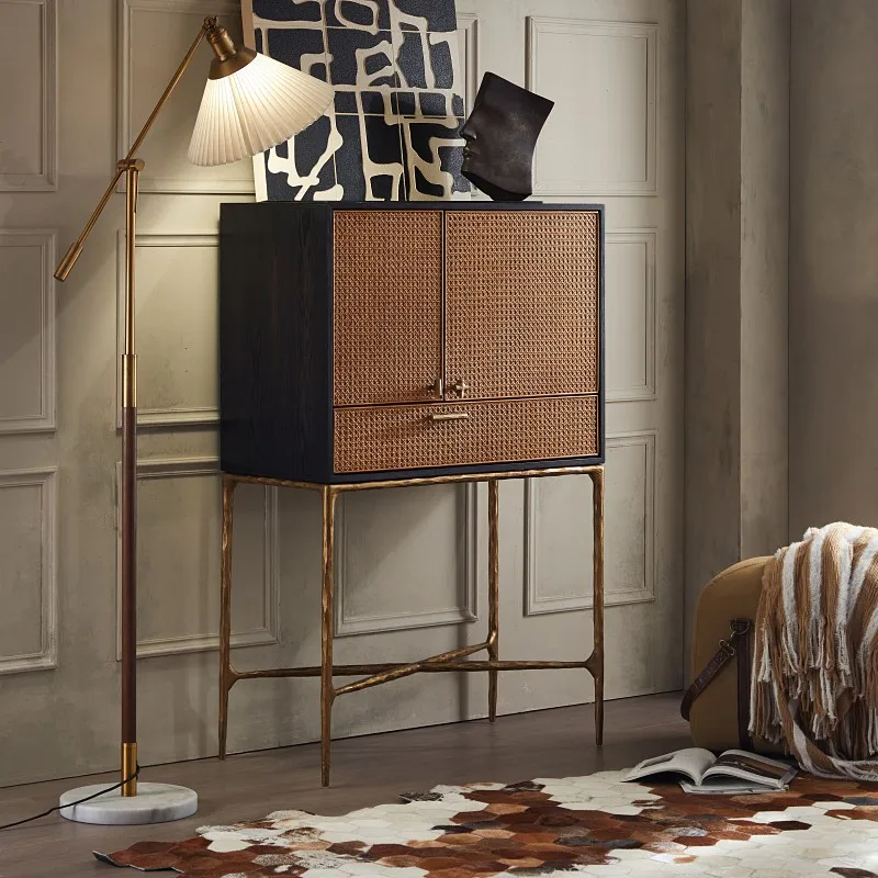 Furniture hand-forged wrought iron wine cabinet light luxury medium antique storage rattan high cabinet
Furniture hand-forged wrought iron wine cabinet light luxury medium antique storage rattan high cabinet