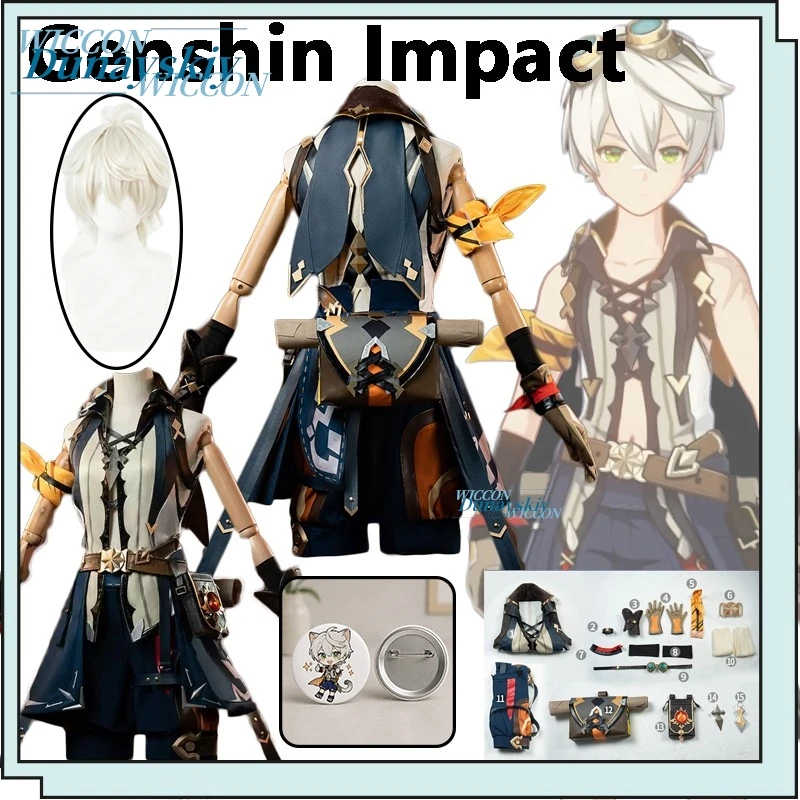 Genshin Impact Bennett Cosplay Outfit With Wig Round Badge Pins Game Merchandise For Halloween Carnival Role Play Costume
Genshin Impact Bennett Cosplay Outfit With Wig Round Badge Pins Game Merchandise For Halloween Carnival Role Play Costume