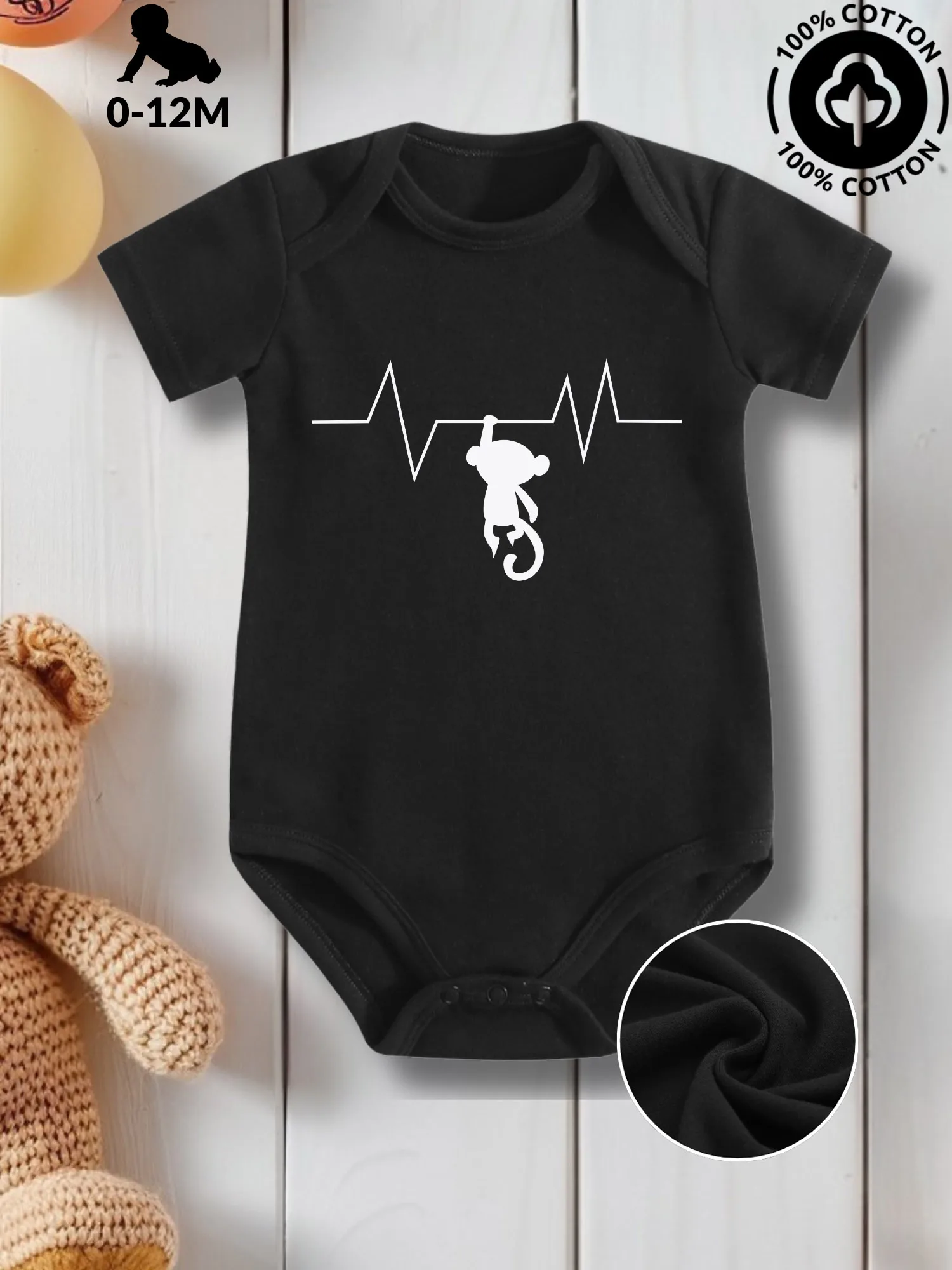 Hanging Monkey Unisex Baby Crawling Suit, Pure Cotton Skin Care Onesie, All-Season Wear Black Bodysuit 190GSM
Hanging Monkey Unisex Baby Crawling Suit, Pure Cotton Skin Care Onesie, All-Season Wear Black Bodysuit 190GSM