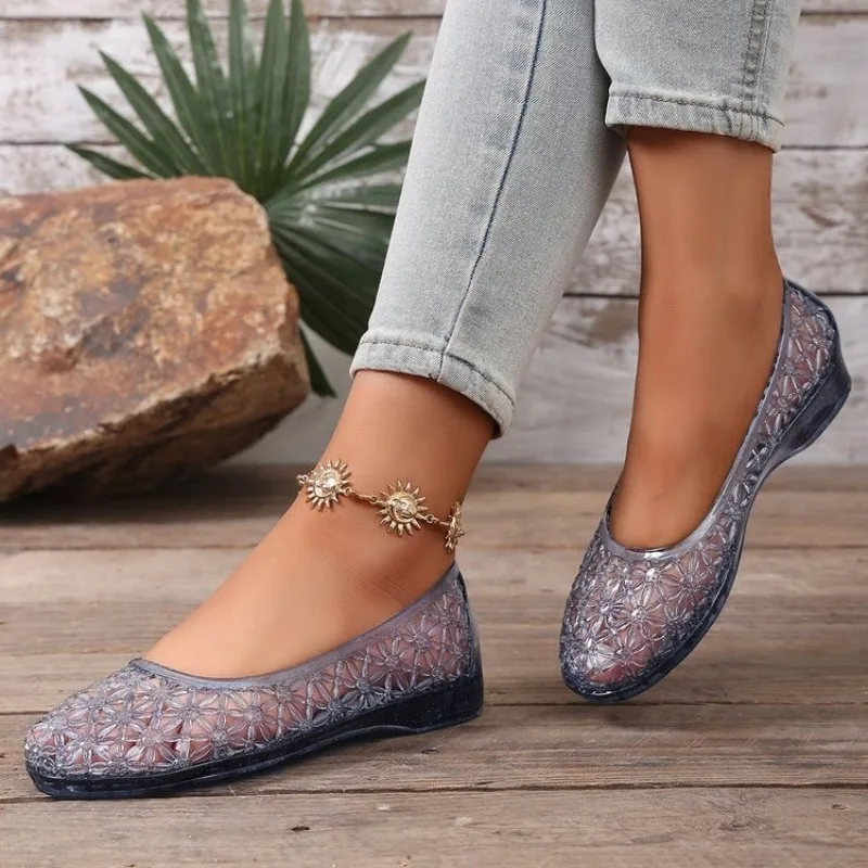 Women's Flat Bottom Sandals Anti-Slip Summer Crystal Hollow out Shoes Soft Bottom Beach Shoes Casual
Women's Flat Bottom Sandals Anti-Slip Summer Crystal Hollow out Shoes Soft Bottom Beach Shoes Casual