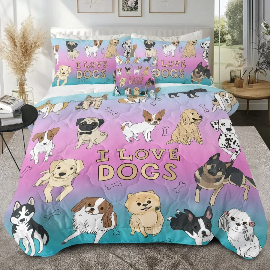 Dog Bone Print Comforter Set Puppy Bedding Set for Girls Boys Watercolor Bed Set Dog Lover Gifts Blue Purple Pink 4 Piece
Dog Bone Print Comforter Set Puppy Bedding Set for Girls Boys Watercolor Bed Set Dog Lover Gifts Blue Purple Pink 4 Piece