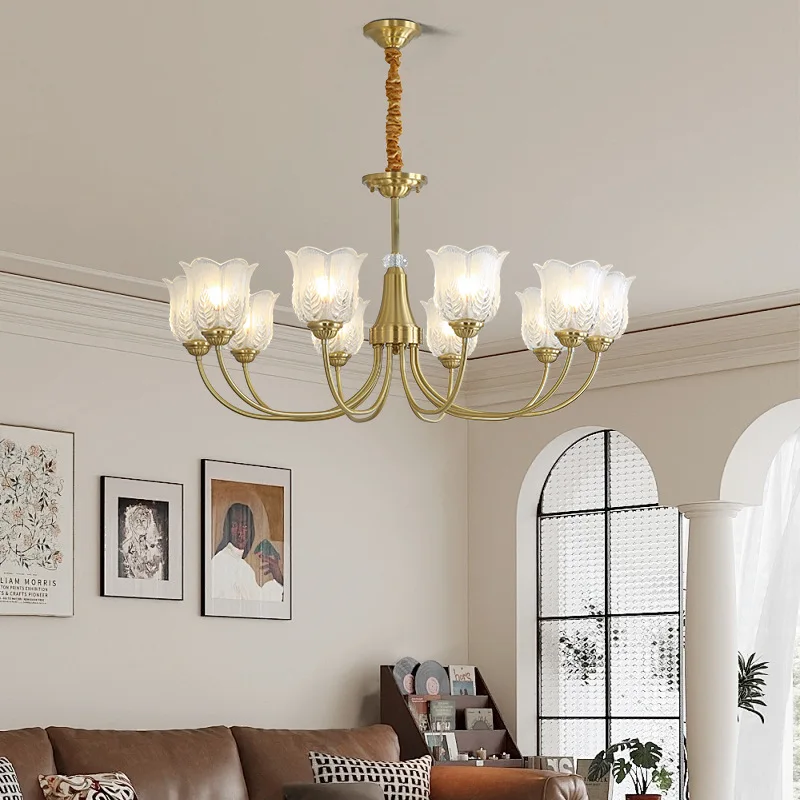 American crystal chandelier living room light copper light luxury retro European bedroom dining room light master bedroom stairs
American crystal chandelier living room light copper light luxury retro European bedroom dining room light master bedroom stairs