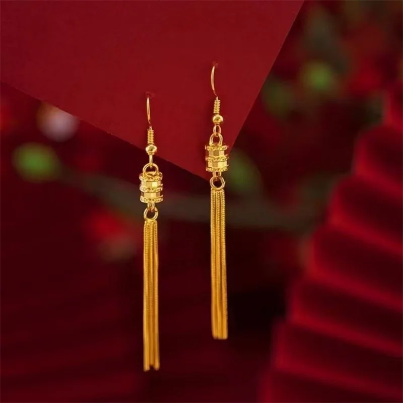 High quality 18K AU750 gold earrings for women, fashionable temperament, small waist, tassel, exquisite earrings, gift
High quality 18K AU750 gold earrings for women, fashionable temperament, small waist, tassel, exquisite earrings, gift