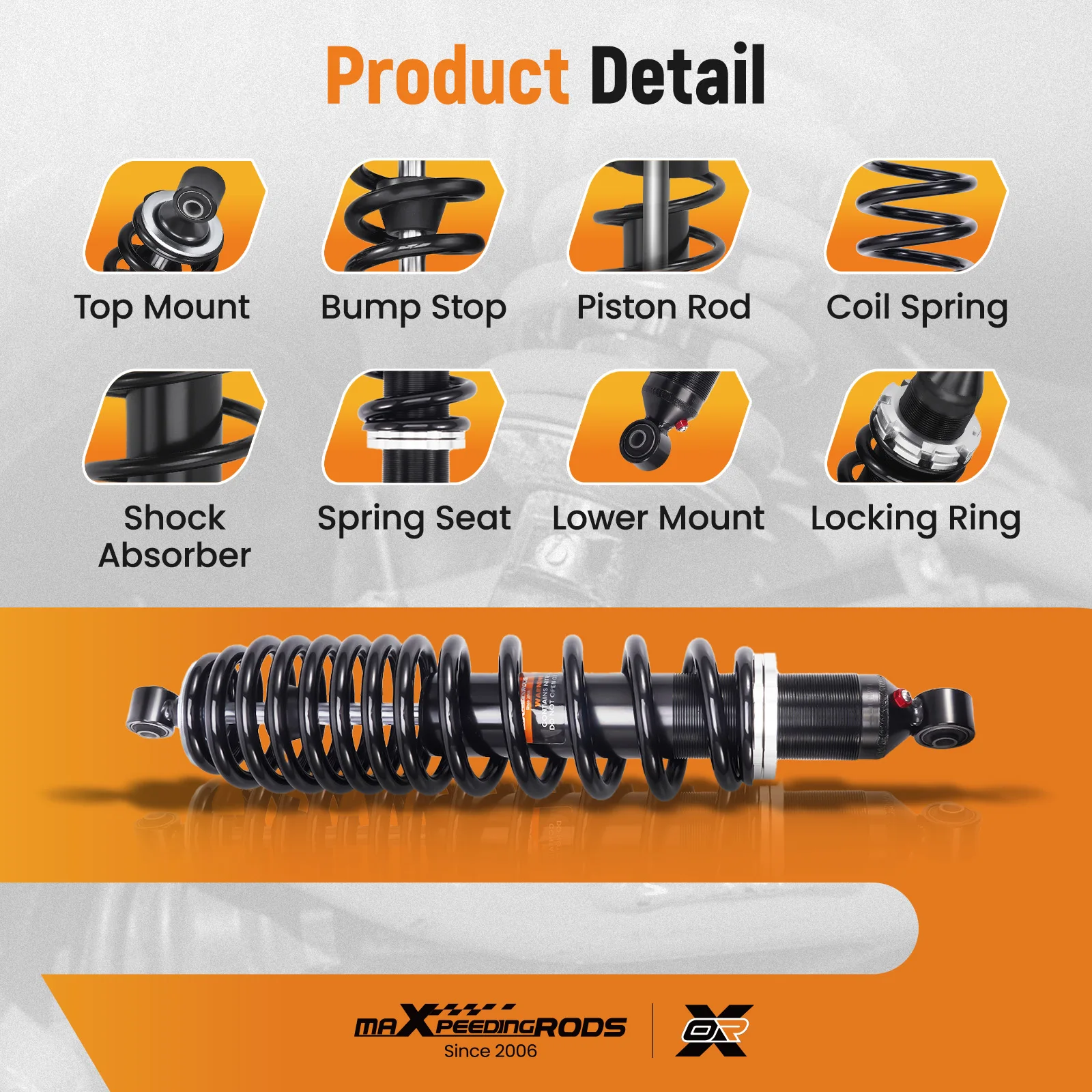 2x Rear Gas Shock Strut Absorbers for Can-Am Defender HD8 16-19 MAX HD8 17-21
2x Rear Gas Shock Strut Absorbers for Can-Am Defender HD8 16-19 MAX HD8 17-21