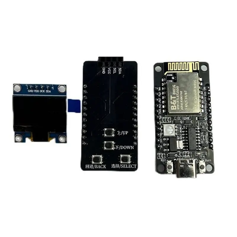 A52T BW16 Kit Development Board Dual-Band 2.4G And 5G Wi-Fi Bluetooth BLE Module With 0.96Inch OLED Display
A52T BW16 Kit Development Board Dual-Band 2.4G And 5G Wi-Fi Bluetooth BLE Module With 0.96Inch OLED Display