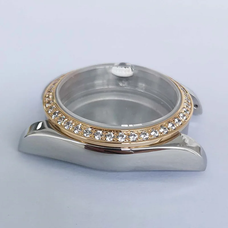 Transparent back cover 39mm Sapphire Crystal Stainless Steel Watch Case Diamond Bezel Fits For 20MM Strap Free Shipping
Transparent back cover 39mm Sapphire Crystal Stainless Steel Watch Case Diamond Bezel Fits For 20MM Strap Free Shipping