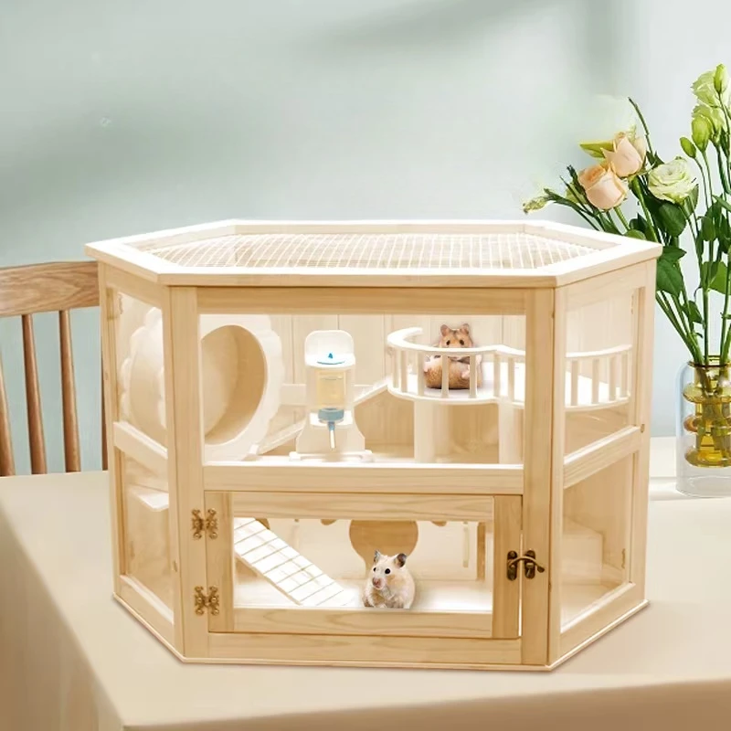 Acrylic Wood Hamster Cage Large, Luxury Habitat Enclosure for Small Animals, Spacious Glass Tank Style Pet Home with Accessories
Acrylic Wood Hamster Cage Large, Luxury Habitat Enclosure for Small Animals, Spacious Glass Tank Style Pet Home with Accessories