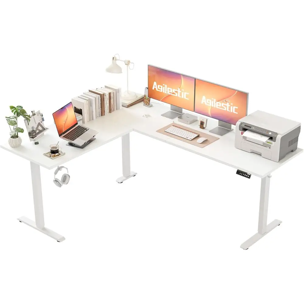 L-образный стол для работы стоя с регулируемой высотой, электрический стол для работы стоя, стол для работы сидя и стоя, компьютерный стол 75x61 дюймов, белый
L-образный стол для работы стоя с регулируемой высотой, электрический стол для работы стоя, стол для работы сидя и стоя, компьютерный стол 75x61 дюймов, белый