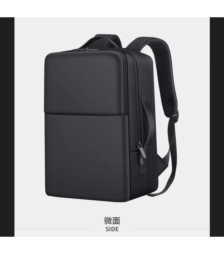 Black two texture spliced slim laptop backpack anti splash neat square design for business daily commute short business trips
Black two texture spliced slim laptop backpack anti splash neat square design for business daily commute short business trips