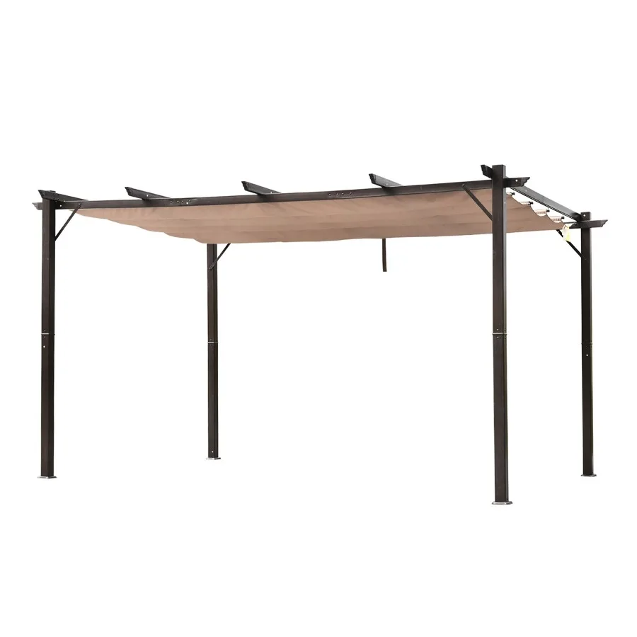 10x13 ft Aluminum Patio Pergola Outdoor Retractable Canopy Backyard Shade Shelter Brown
10x13 ft Aluminum Patio Pergola Outdoor Retractable Canopy Backyard Shade Shelter Brown